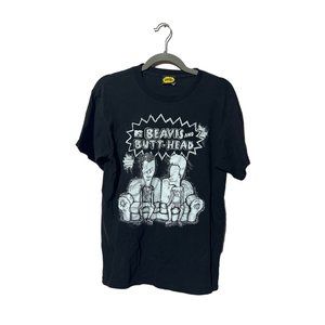 MTV Beavis and Butt-Head 2010 Black & White T-Shirt Size Medium Pacific